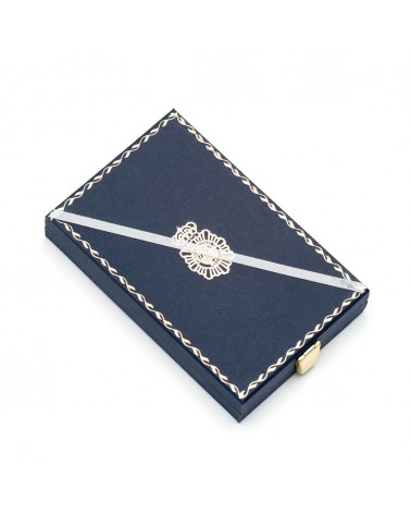 Estuche Azul Merito Policial Blanco
