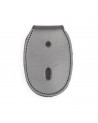 Porta-placa de piel para cadena con pinza metálica para cintura