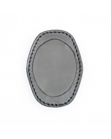 Porta-placa de piel para cadena con pinza metálica para cintura