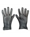 Guantes de Gala piel negros 3 venas con abertura en muñeca