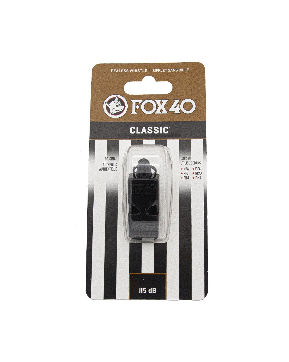 Silbato FOX 40 de Plástico Negro