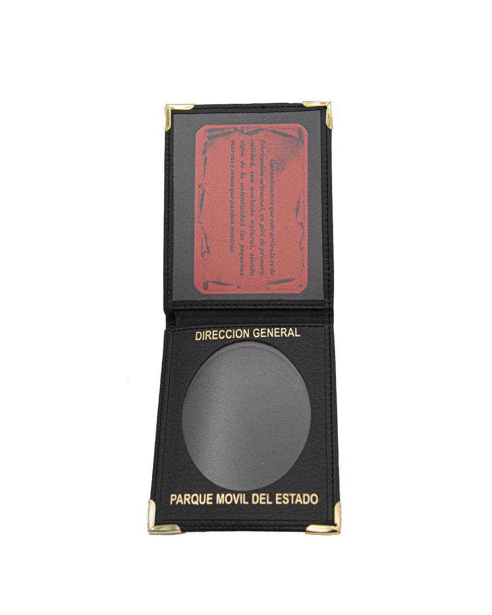 Cartera porta-placa Ovalada con billetero "Dirección General Parque Móvil del Estado"