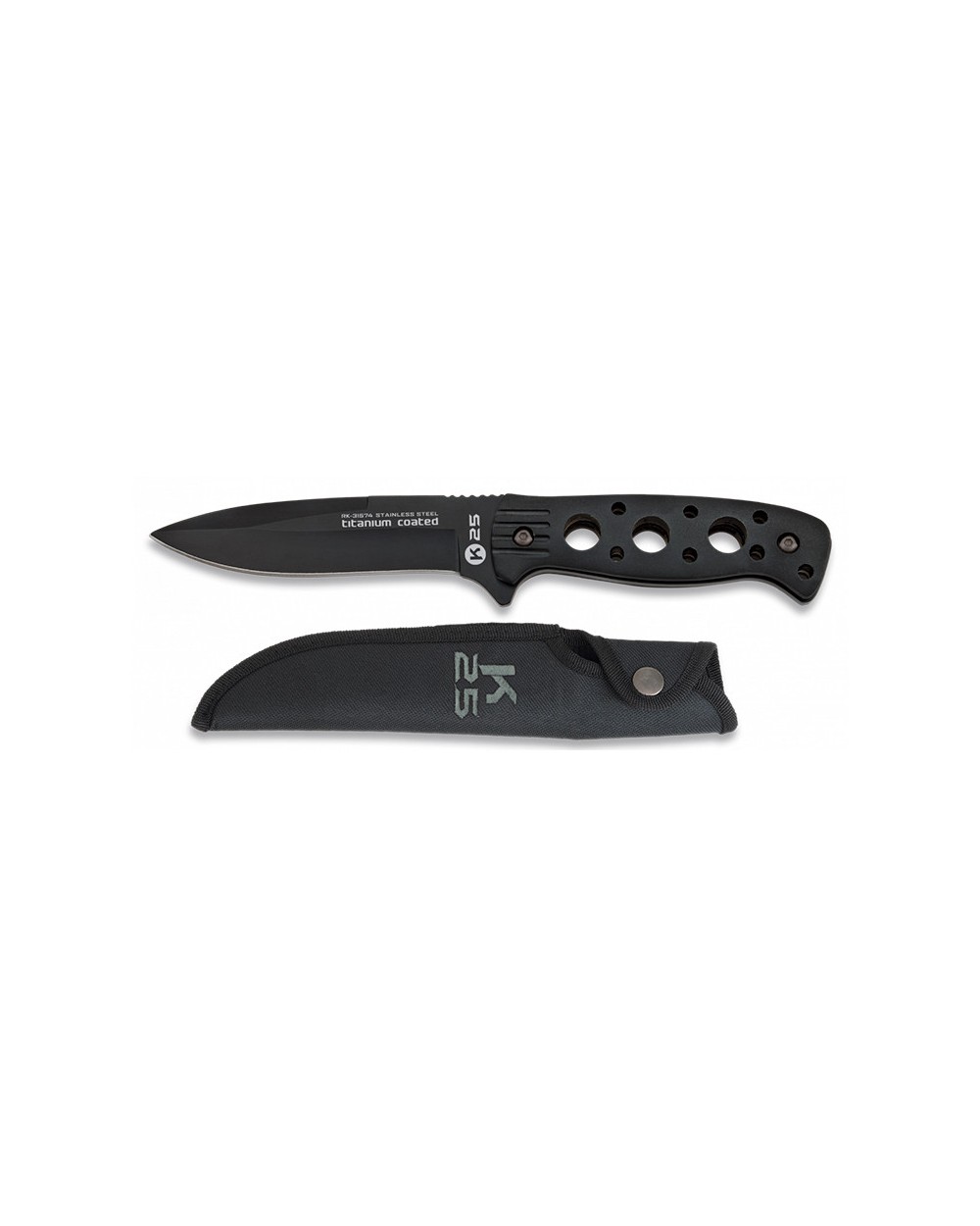 Cuchillo K25 aluminio/engomado funda 11,7 cm.