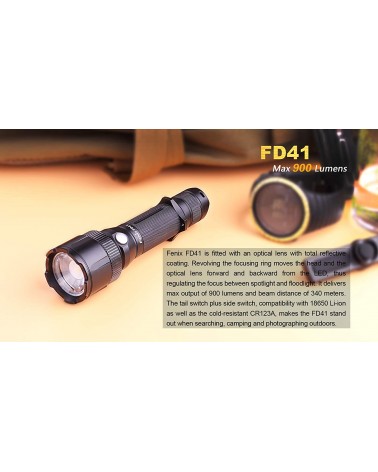 Linterna Led Fénix enfocable FD41 900 Lumens Y 5 Modos Regalamos batería ARB-L18-2600U