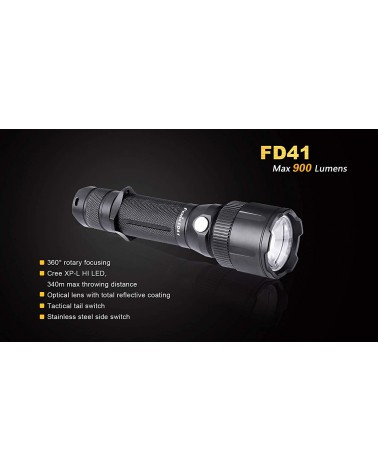 Linterna Led Fénix enfocable FD41 900 Lumens Y 5 Modos Regalamos batería ARB-L18-2600U