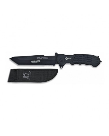 Cuchillo K25 Predator negro funda hoja 14 cm.