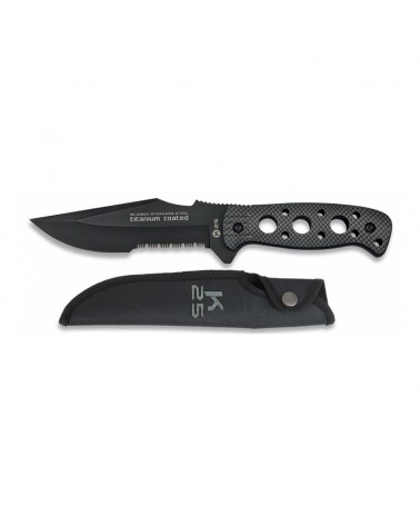 Cuchillo táctico K25 carbono design hoja 13,5 cm.