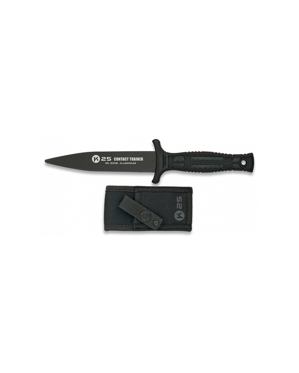 Cuchillo K25 entrenamiento negro hoja 12,5 cm.