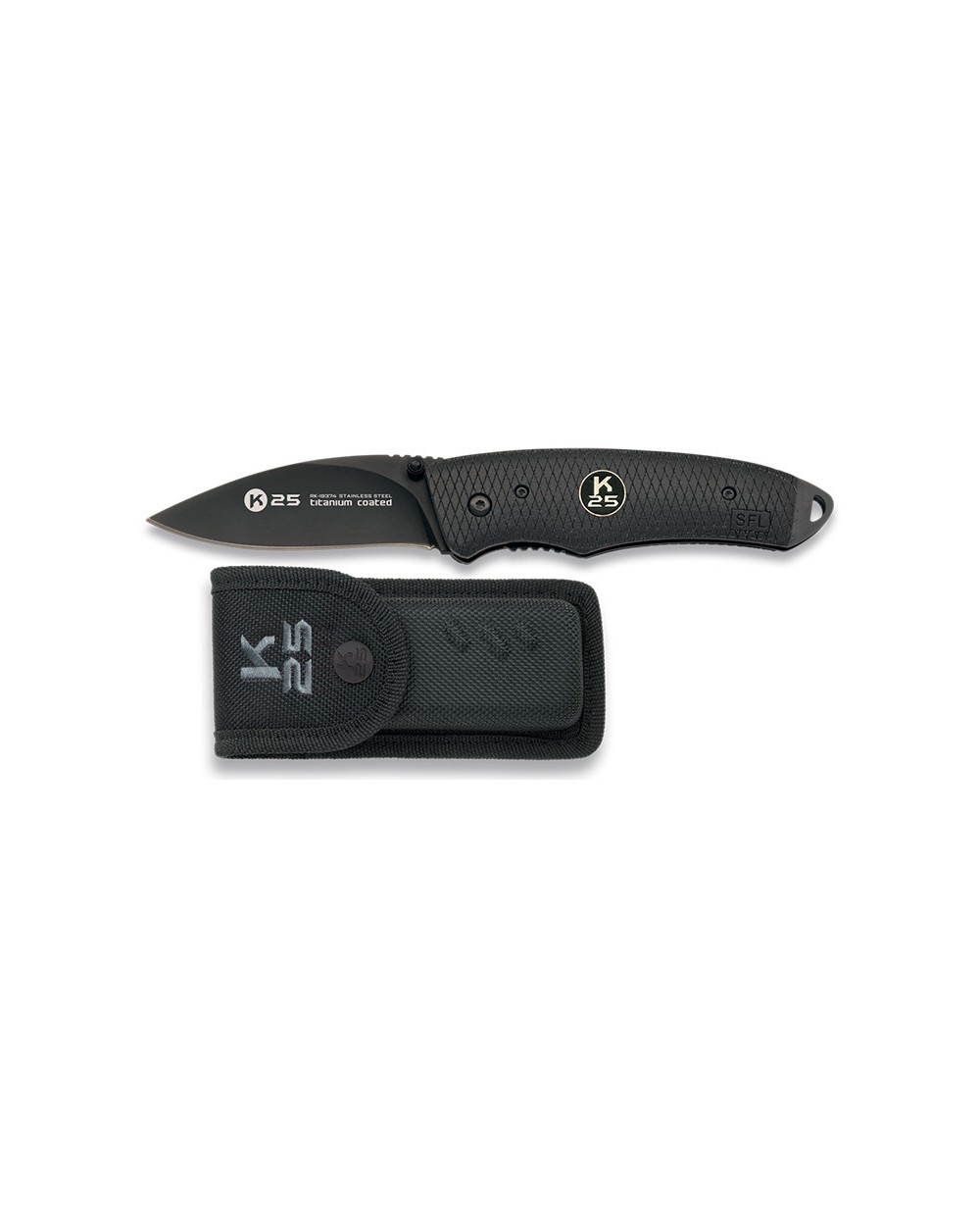 Navaja K25 negra mango SFL hoja 8 cm.