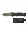 Navaja K25 negra Rubber coated hoja 8,7 cm.