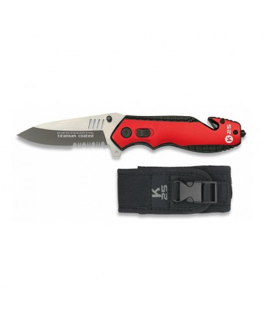 Navaja seguridad K25 roja/negra hoja 8,4 cm.