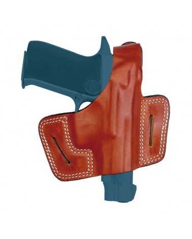 Funda cuero tahalí con broche para pistola o revolver