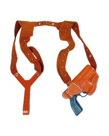 Funda sobrquera horizontal de cuero para revolver o pistola
