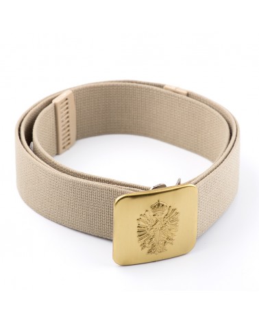 Cinturón paseo amarillo grisaceo emblema ejército